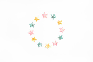 Decorative stars round wreath frame