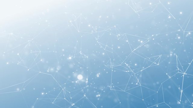 Shiny bright lines and dots pattern animation background. Abstract digital computer network cyberspace.