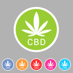 CBD marijuana cannabis icon flat web sign symbol logo label