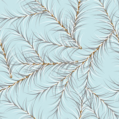 Winter, Christmas tree branches background. Seamless pattern for holiday with pine tree needles. vector illustration.