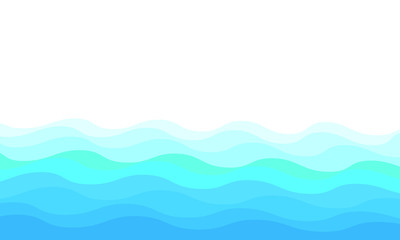 Abstract water wave isolated on white background. Vector illustration