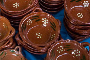Clay casseroles made by hand