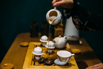 Fototapeta na wymiar Chinese tea ceremony in detail