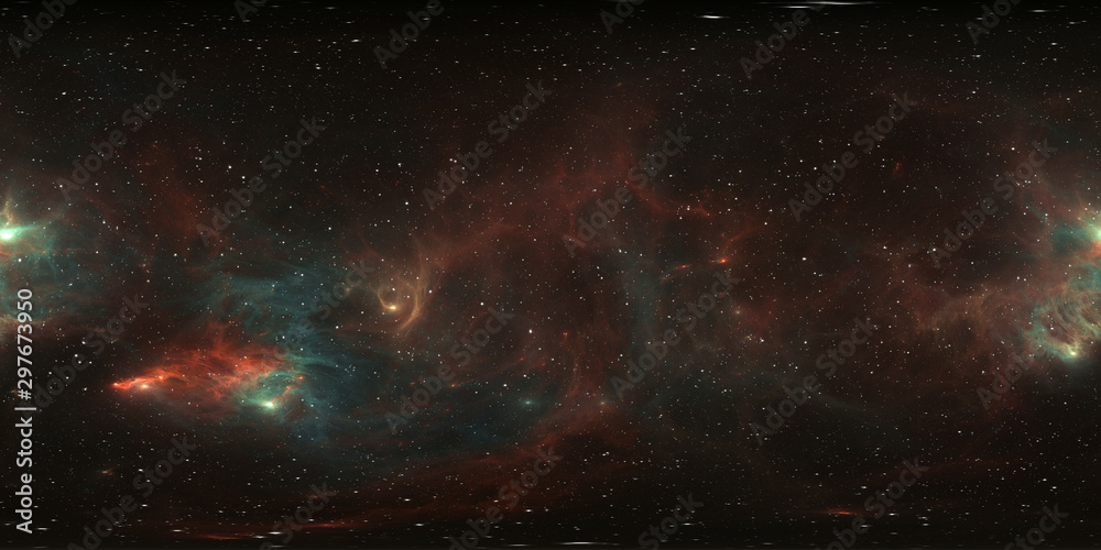 Wall mural 360 degree giant nebula after a supernova explosion, equirectangular projection, environment map. hd