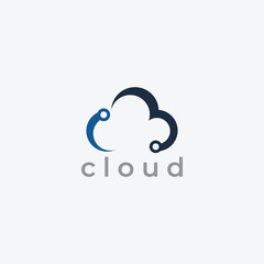 Cloud Logo template. Grow. Arrow. growth bar. Business and Consulting.