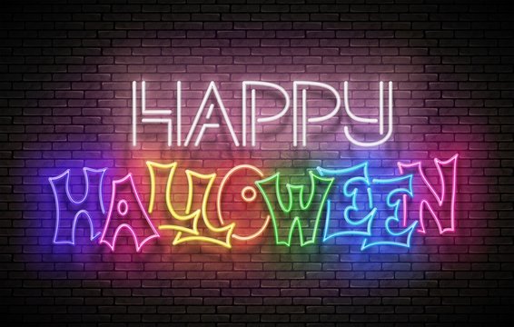 Glow Greeting Card with Happy Halloween Inscription