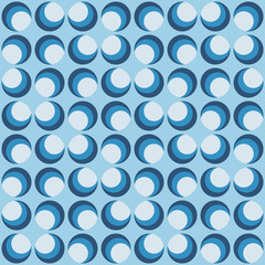 Abstract rounded repeated shapes. Vector seamless pattern.