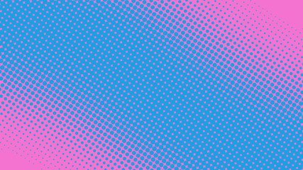 Bright pink and blue pop art retro background with halftone in comic style, vector illustration eps10