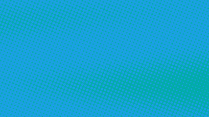 Blue and turquoise pop art background with halftone dots in comic style, vector illustration eps10