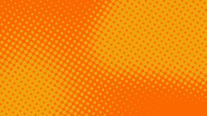 Abstract yellow and orange pop art background with halftone dots in retro comic style, vector illustration eps10