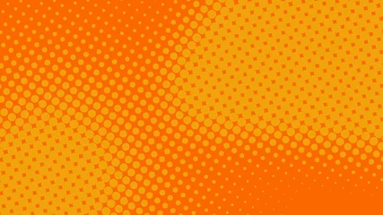 Fototapeten Abstract yellow and orange pop art background with halftone dots in retro comic style, vector illustration eps10 © stock_santa