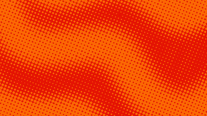 Red and orange pop art background with halftone dots in comic style, vector illustration eps10
