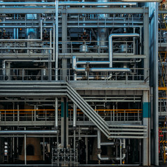 Abstract industrial background. Pipeline, valves and vats