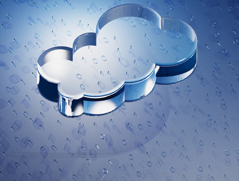 Digitale Cloud mit Nullen und Einsen (3D Rendering)
