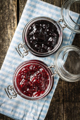 Blueberry and raspberry jam.