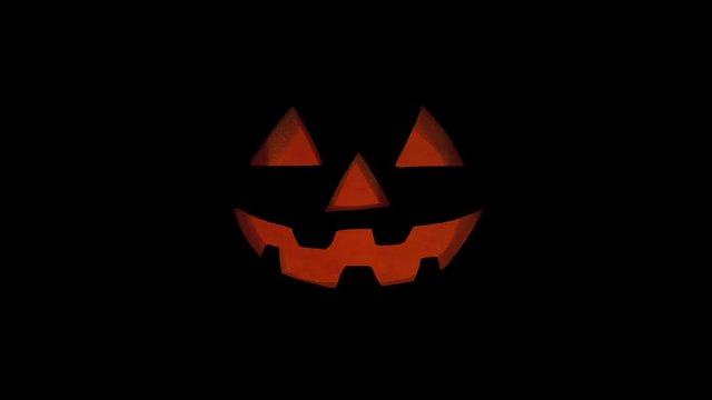 Halloween Pumpkin Face Appears In The Dark