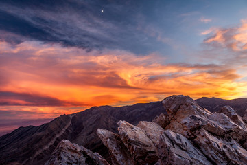 Fototapeta na wymiar mountain sunset with moon