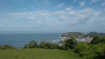 landscape with sea and blue sky