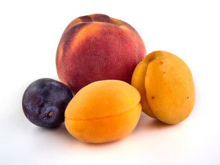 Fresh fruit on white background.Isolate