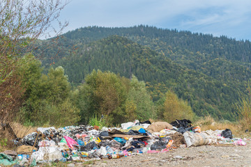 Garbage dump in the mountains