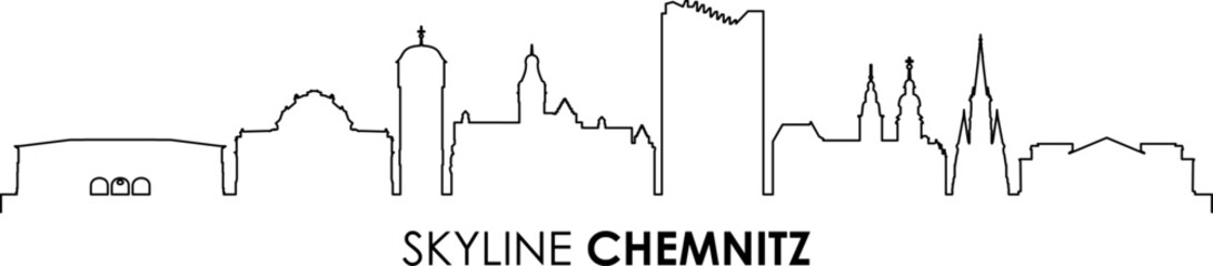 Chemnitz City Skyline Cityscape Vector