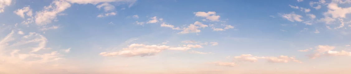 Türaufkleber Sommerhimmelhintergrund mit warmen sonnigen Tönen. Weitwinkelpanorama, Banner © dero2084