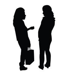 ladies making chat, silhouette