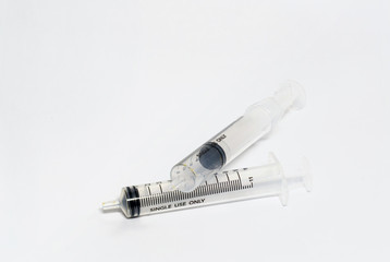 medical syringe isolated on white background
