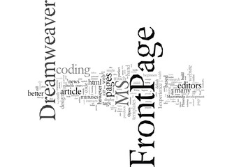 Dreamweaver vs FrontPage