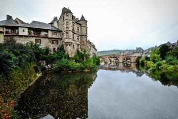 Obraz premium Espalion a wonderful town in the south of France.