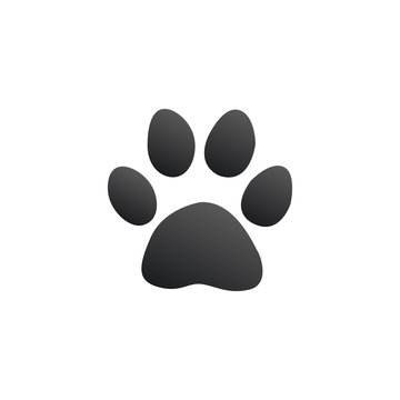Paw print, animal footprint, pat icon. Stock Vector illustration isolated on white background.