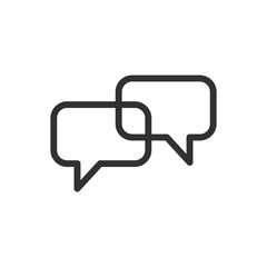 Fototapeta premium Two Speech bubbles Icon. Simple flat symbol. Stock Vector illustration isolated on white background.