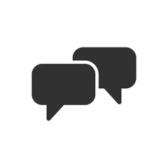 Two Speech bubbles Icon. Simple flat symbol. Stock Vector illustration isolated on white background.