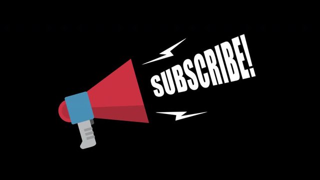 Animated Megaphone with Subscribe Text - Call to Action Overlay for Business and Social Media Videos - Alpha Channel in 4K - Pro Res 4444