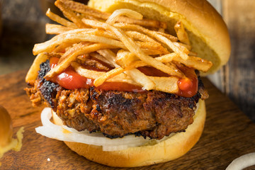 Homemade Cuban Fritas Hamburger