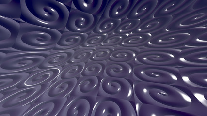 Abstract blue violet 3D fractal background with curls - 297683544