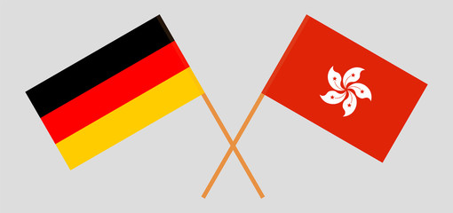 Hong Kong and Germany. Hongkong and German flags