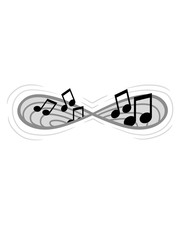 musik party feiern musiker noten spielen musiknoten unendlich endlos ewig grenzenlos ohne ende symbol zeichen schleife design cool für immer liebe zusammen paar verbunden clipart