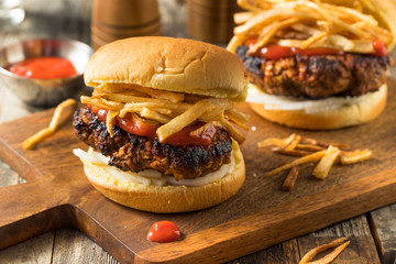 Homemade Cuban Fritas Hamburger