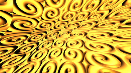 Abstract golden 3D fractal background with curls - 297684535