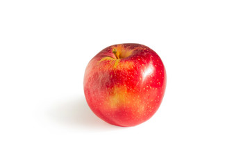 Single british red organic gala apple isolated on white background