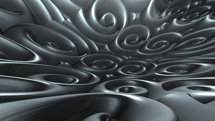 Abstract 3D fractal background with curls - 297685572
