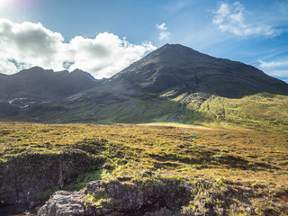 Scotland Highlands nature with hill backgroung