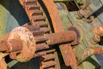 Heavy machinery and rusting chain links