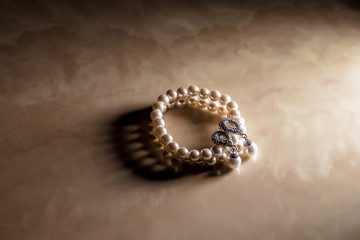 necklace on black background