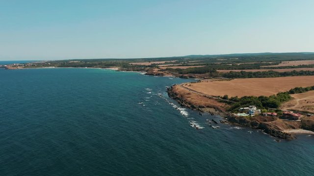 Aerial view of the coastline near Dolphin beach, Bulgaria