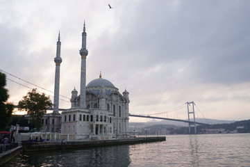 Fototapeta na wymiar view of istanbul Bosphorus Bridge Ortakoy Mosque