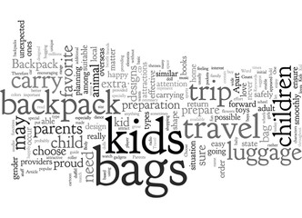 Fototapeta na wymiar Choose Backpack For Kids When You Travel