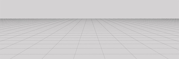 Perspective grid background. Prospective reduction. Abstract mesh background. Vector illustration.