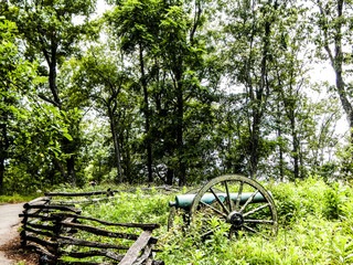 old cannon in a field